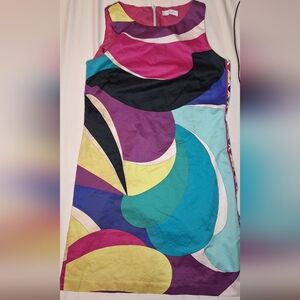Emilio Pucci Multicolor Abstract Print Sleeveless Mini Dress VINTAGE